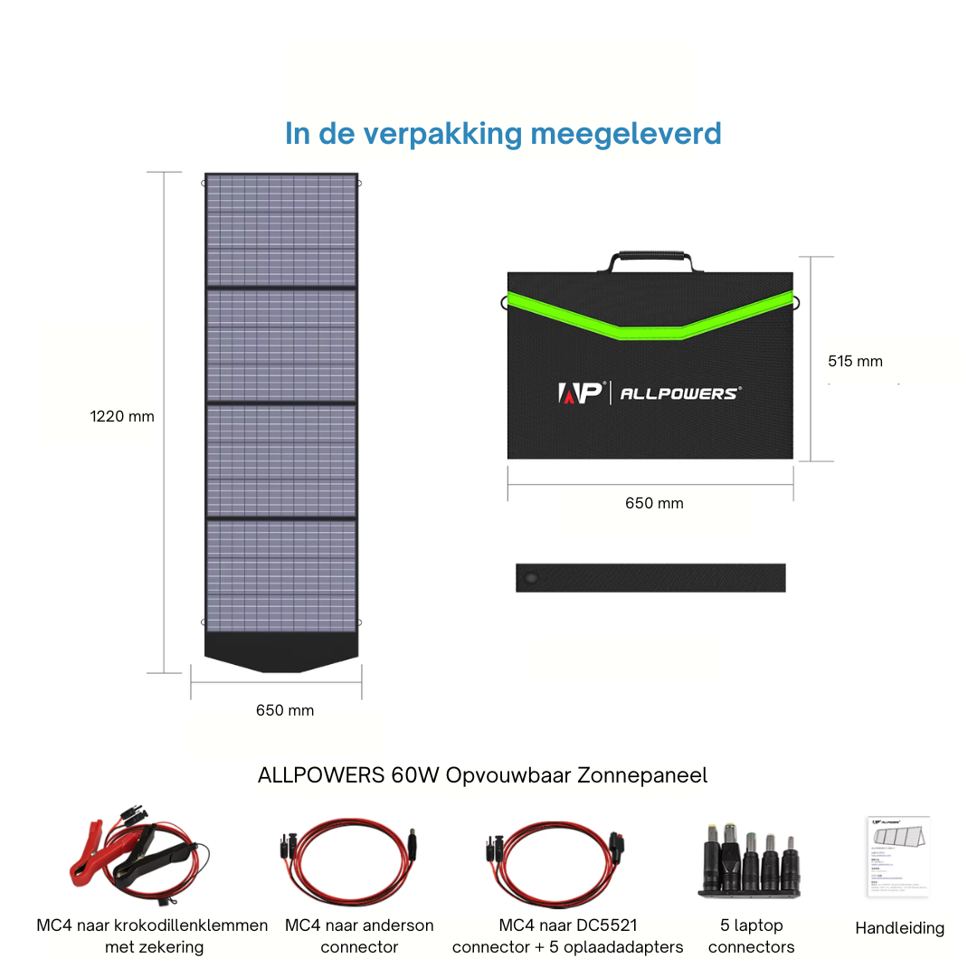 ALLPOWERS 100W Opvouwbaar zonnepaneel