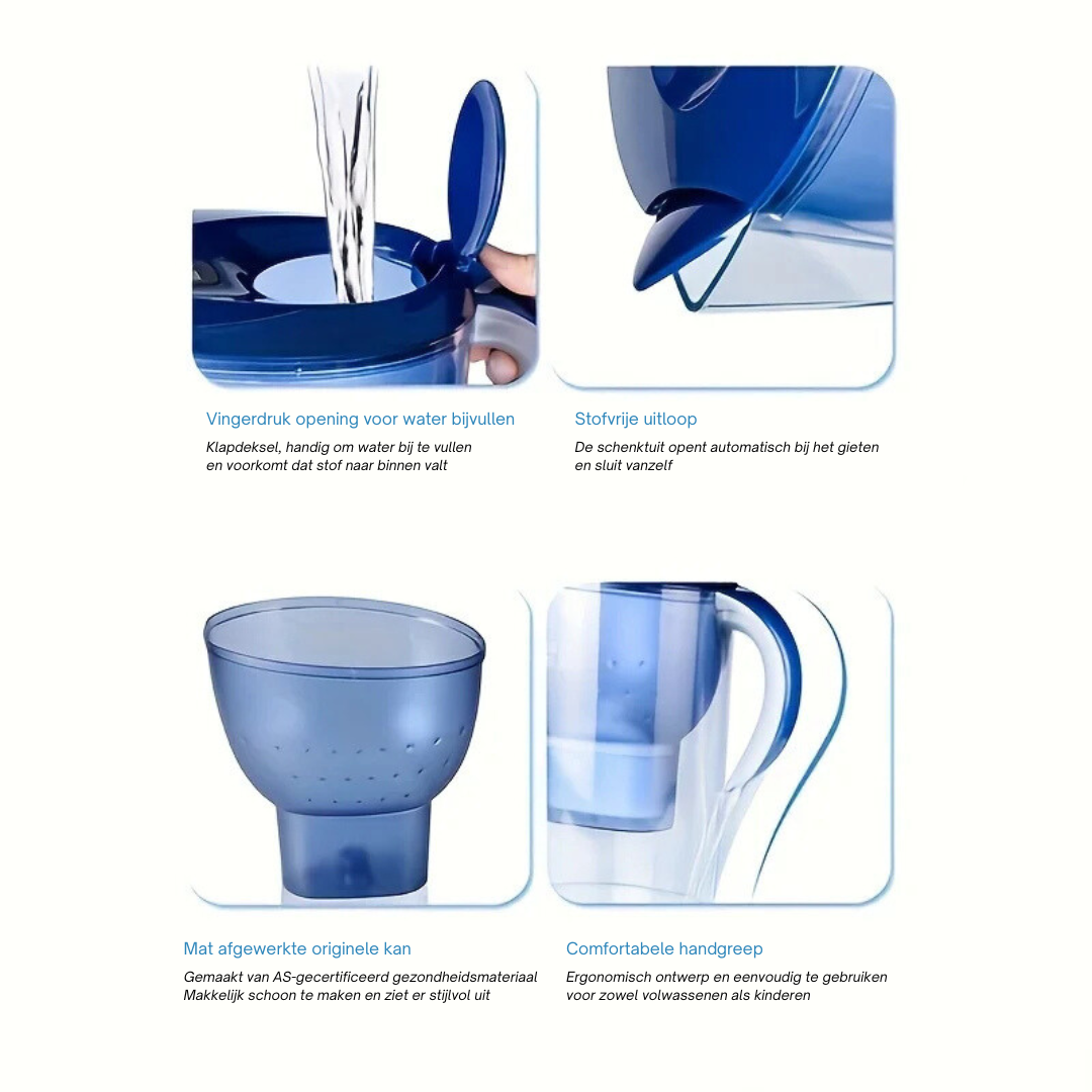 Waterfilterkan 3,5L met 3-voudig filtersysteem